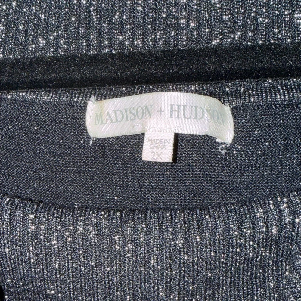 Madison and Hudson Elegant Black Glitter Women's Top